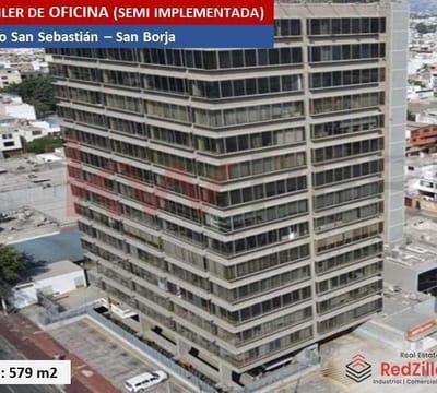 ALQUILER DE OFICINA SEMI IMPLEMENTADA m  SAN BORJA