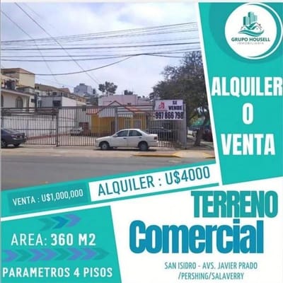 VENDO TERRENO COMERCIAL AV PRESCOTT SAN ISIDRO