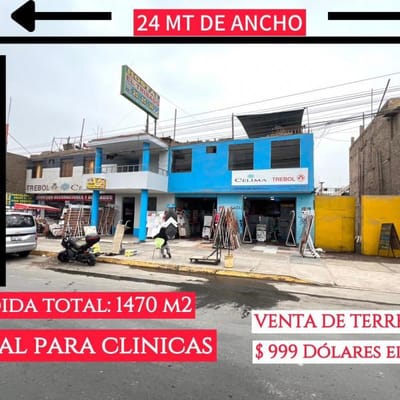 TERRENO IDEAL PARA CONSTRUIR CLINICACOLEGIOS Y PARECIDOS EN AV PRINCIPAL