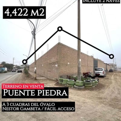Se Vende  m de Terreno en Puente Piedra con  Naves Incluidass