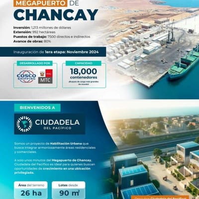 Vendo Lotes en Chancay a  minutos del Ovalo y a  minutos del Mega puerto