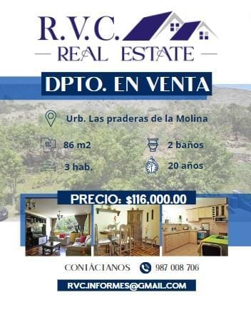 SUPER OFERTA SE VENDE DEPARTAMENTO EN URBANIZACION LAS PRADERAS DE LA MOLINA