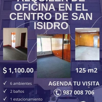 ALQUILER DE OFICINA EN EL CENTRO DE SAN ISIDRO