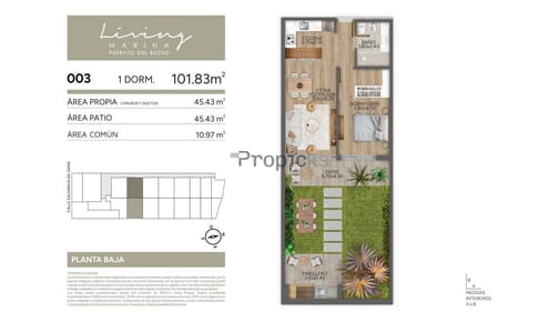 Venta Apartamento 1 dormitorio en Proyecto en Puertito de Buceo