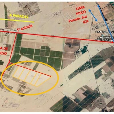 VENTA DE TERRENOS DESDE  A  HECTAREAS SECTOR LANCHAS PARACAS