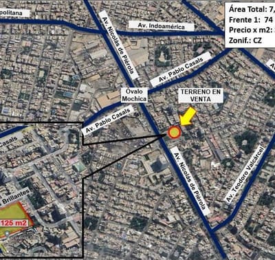 Terreno en venta  m Av Nicols de Pirola  Trujillo