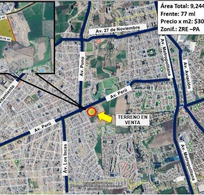 Terreno en venta  m  Cerro Colorado  Arequipa