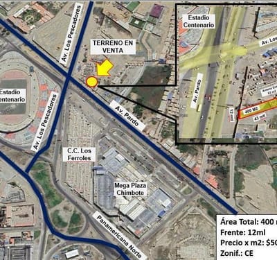 Terreno en venta  m Av Pardo  Chimbote