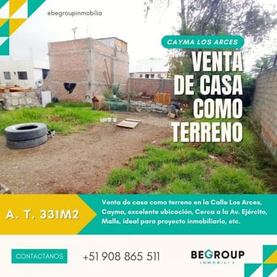 VENTA CASA COMO TERRENO EN CALLE LOS ARCES CAYMA