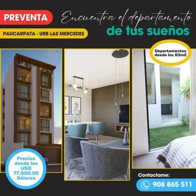 PAUCARPATA PREVENTA DE DEPARTAMENTOS EN  URB LAS MERCEDES
