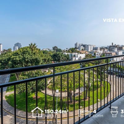 VENTA DE DEPARTAMENTO DE ESTRENO FRENTE A PARQUE EN SAN ISIDRO