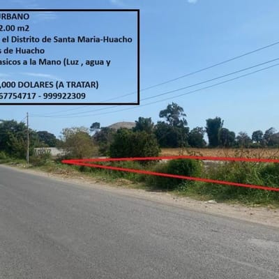 VENTA DE TERRENO URBANO EN LA CAMPIA DE HUACHODISTRITO DE SANTA MARIA