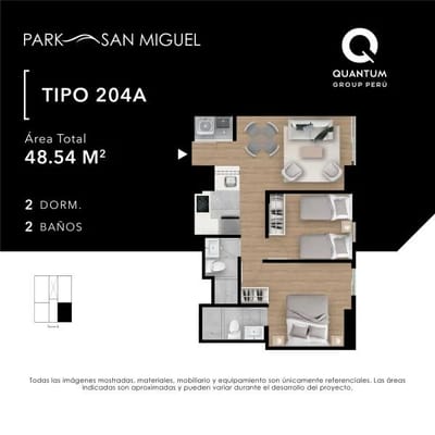 Departamento en Estreno en Condominio Seguro San Miguel