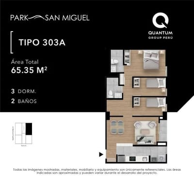 Departamento en Estreno en Condominio Seguro San Miguel
