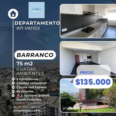 Barranco  Dpto en venta con Vista Panormica al Mar Terraza de ensueo comn