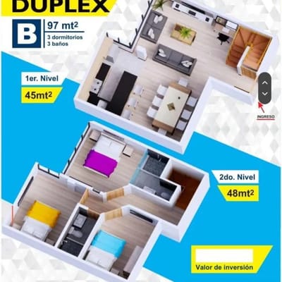 VENTA DE DPTO TRIPLEX M EN ESTRENO FRENTE A PARQUE COVITI II