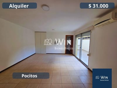 Apartamento en alquiler, 1 dormitorio, patio y garaje en Pocitos