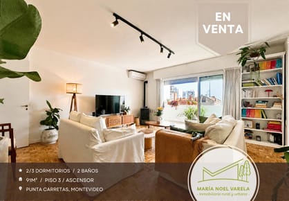 En Venta: Apto refaccionado 100% y equipado | Punta Carretas | 2-3Dorm, 2Baños