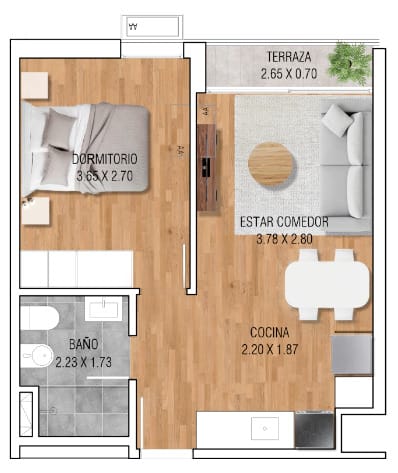 Apartamento 1 dormitorio, Entrega primer trimestre 2025.