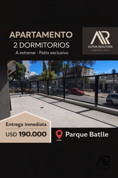 Apartamento en venta en Parque Batlle. 2 dorm. Con terraza de uso exclusivo.