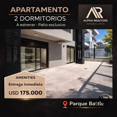 Apartamento 2 dorm. en venta en Parque Batlle con Patio.