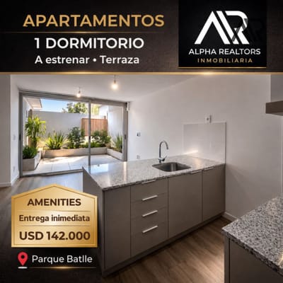 Apartamento en Venta. Cómodo y funcional. 1 dorm. en Parque Batlle. A Estrenar.