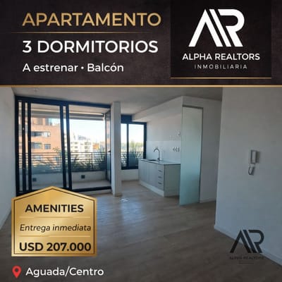 Apartamento 3 dorm. en venta en Aguada c/ Balcón.