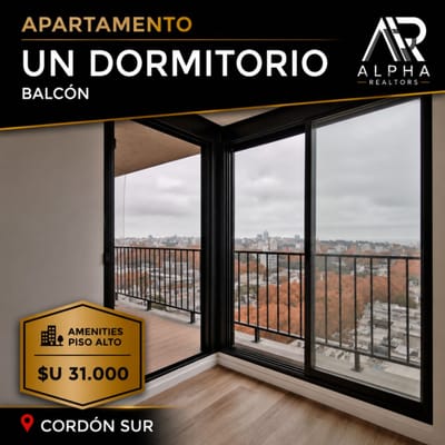Alquiler Apartamento 1 dorm. Cordón Soho. Piso alto. Amenities