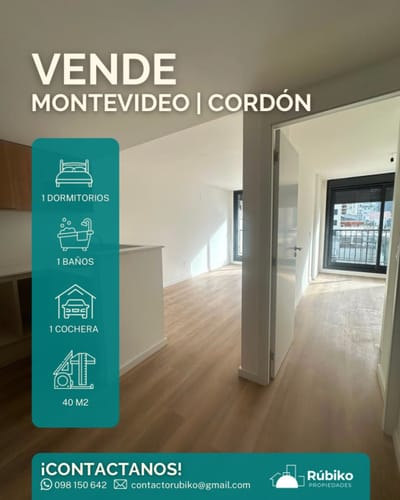 Apartamento a estrenar con Doble balcón en Cordón Sur