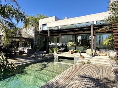 ALQUILER CASA, 4 DORMITORIOS + OFICINA + SERVICIO, PISCINA Y PARRILLERO, BARRIO PRIVADO LOMAS DE LA