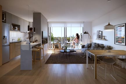 Muy buen apartamento de 1 dormitorio Piso alto con hermosas vistas