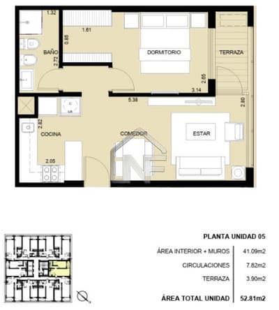 Un dormitorio a estrenar en venta en Roosevelt