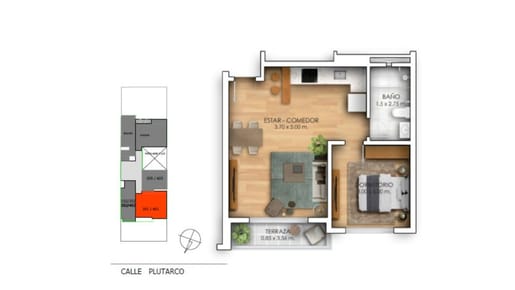 Buceo Apartamento a estrenar 1 dorm, balcon