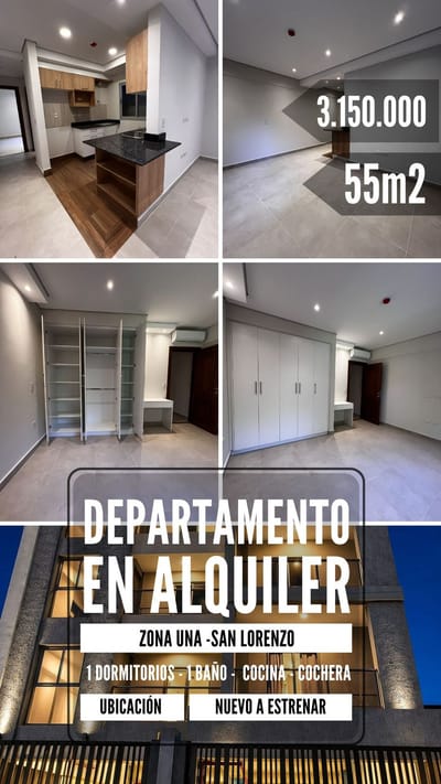 ALQUILO DEPARTAMENTO A ESTRENAR CERCA DE LA UNA