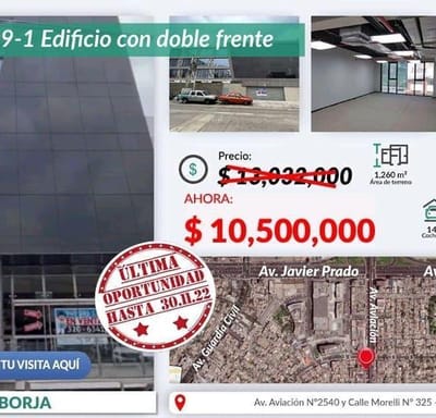 VENTA DE EDIFICIO EN AV AVIACION