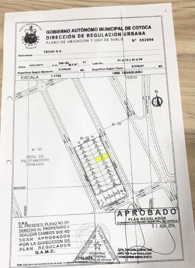 LOTE EN VENTA,URB. TAVAGUASU, 300 m2