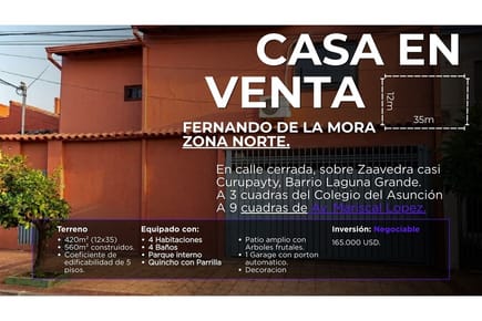 venta de casa fernando de la mora