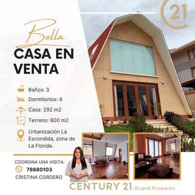 BELLA CASA EN VENTA – URB. LA ESCONDIDA