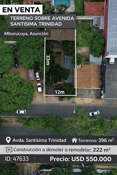 Venta de Terreno en Mburucuyá, Asunción  