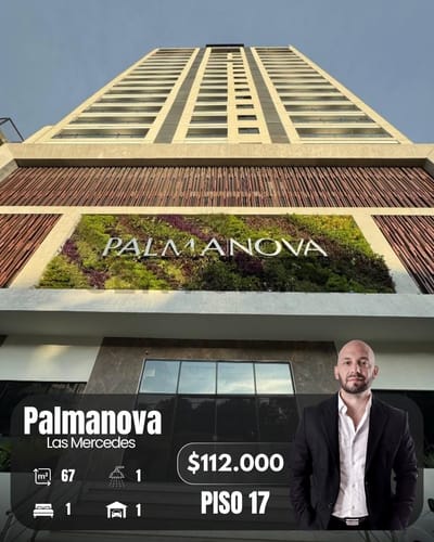 Edificio Palmanova Las Mercedes, depto 1 dorm 67m2, con cochera