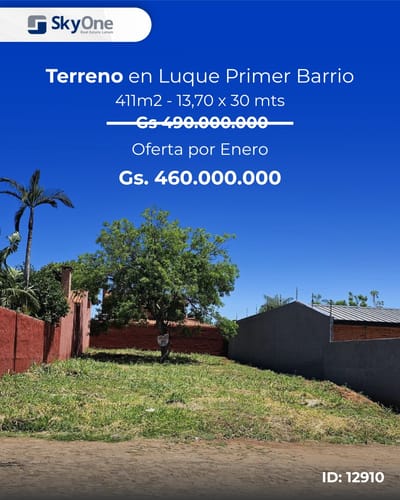 TERRENO EN VENTA - PRIMER BARRIO- LUQUE