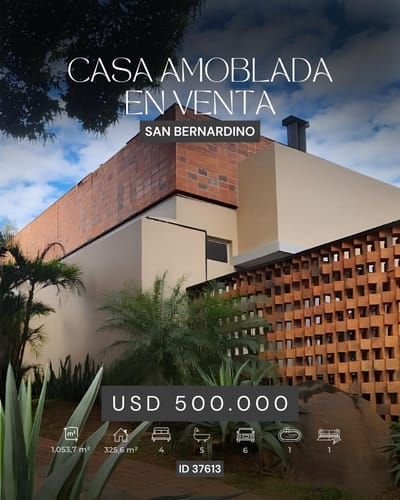 SAN BERNARDINO, HERMOSA CASA AMOBLADA EN VENTA