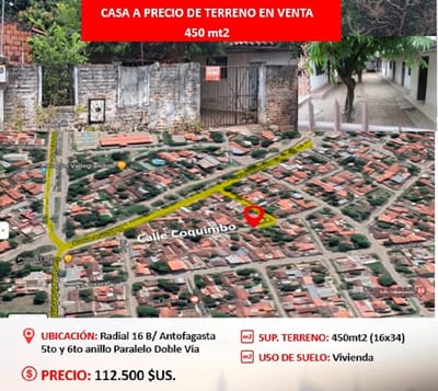 OFERTA CASA  EN VENTA  A PRECIO DE TERRENO 