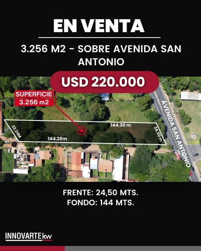 Vendo Terreno 3256 M2 - En La Ciudad De San Antonio