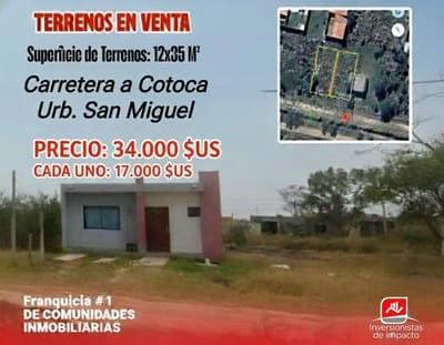  DOS TERRENOS EN VENTA – ZONA ESTE 