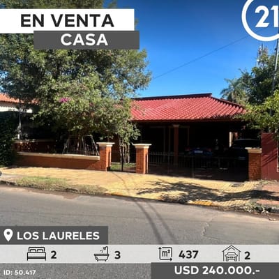 VENDO CASA A REFORMAR EN LOS LAURELES,2 HABITACIONES, 3 BAÑOS