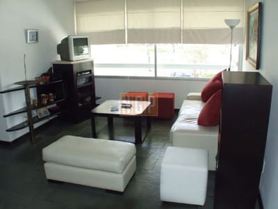 Living comedor con aire acondicionado, cocina, 1 dormitorio + ½ dormitorio, 1 baño, garaje.