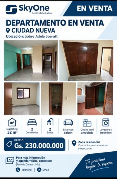 DEPARTAMENTO EN VENTA – CIUDAD NUEVA