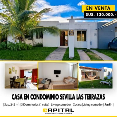 CASA EN VENTA - Condominio Sevilla las terrazas 
