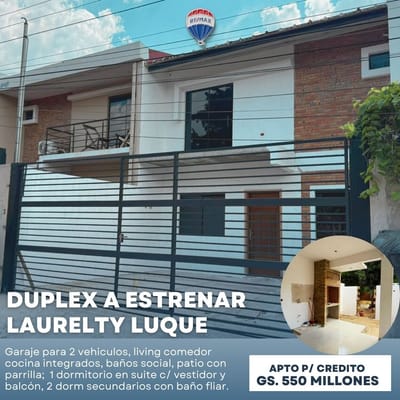 DÚPLEX A ESTRENAR - LUQUE LAURELTY